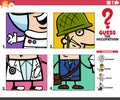 Guess the occupation cartoon educational task for children