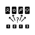 Guess the picture black glyph icon