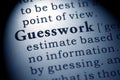 Definition of the word guesswork Royalty Free Stock Photo
