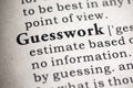 Definition of the word guesswork Royalty Free Stock Photo