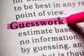 Definition of the word guesswork Royalty Free Stock Photo
