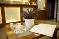 Guest book near the reception in the hotel Royalty Free Stock Photo