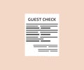 Guest Check bill logo design. Payment check and receipts. Curved financial paper, purchase invoice. Buying, bill or calculate. Royalty Free Stock Photo