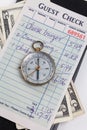 Guest Check and compass Royalty Free Stock Photo