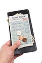 Guest Check and dollar Royalty Free Stock Photo