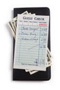 Guest Check and dollar Royalty Free Stock Photo