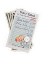 Guest Check and dollar Royalty Free Stock Photo