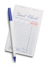 Guest Check and Pen Royalty Free Stock Photo