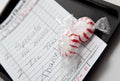 Guest check on tray with mints Royalty Free Stock Photo