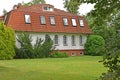 The guest house among coniferous trees. Kaliningrad