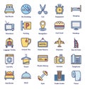 Guest House and Lodge Vector Icons Set that can be easily modified or edit