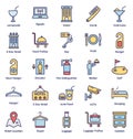 Guest House and Lodge Vector Icons Set that can be easily modified or edit