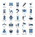 Guest House and Lodge Vector Icons Set that can be easily modified or edit