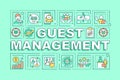 Guest management word concepts green banner