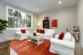Guest modern Living room interior with red pillows and rug Royalty Free Stock Photo