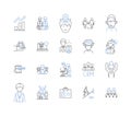 Guest relations line icons collection. Hospitality, Service, Communication, Feedback, Satisfaction, Relationship