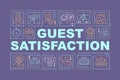 Guest satisfaction in hospitality industry word concepts purple banner