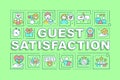 Guest satisfaction word concepts green banner