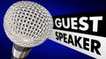 Guest Speaker Microphone Words Introduction Royalty Free Stock Photo