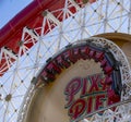 Upside down on the Pixil Pier Rollercoaster Ride