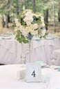 Guest wedding table with number