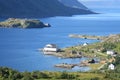 Guesthouse in the fjord of Tangstad Royalty Free Stock Photo