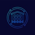 guesthouse, a small hotel line vector icon