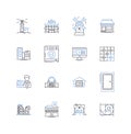 Guesthouse stays line icons collection. Hospitality, Relaxation, Comfort, Satisfaction, Tranquility, Serenity, Coziness