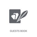 Guests book icon. Trendy Guests book logo concept on white background from Birthday party and wedding collection