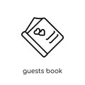 guests book icon. Trendy modern flat linear vector guests book i