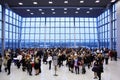 Guests drink champagne in hall