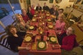 Guests at an elegant Thanksgiving dinner party Royalty Free Stock Photo