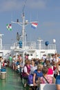 Guests on the ferry to Borkum, Germany