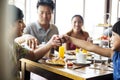 Guests having breakfast at a hotel restaurant Royalty Free Stock Photo