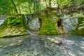 Guetersteiner Waterfall of Bad Urach, Swabian Alb, Baden-Wuerttemberg, Germany, Europe