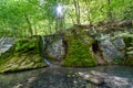 Guetersteiner Waterfall of Bad Urach, Swabian Alb, Baden-Wuerttemberg, Germany, Europe