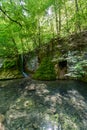 Guetersteiner Waterfall of Bad Urach, Swabian Alb, Baden-Wuerttemberg, Germany, Europe