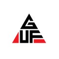 GUF triangle letter logo design with triangle shape. GUF triangle logo design monogram. GUF triangle vector logo template with red Royalty Free Stock Photo