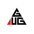 GUG triangle letter logo design with triangle shape. GUG triangle logo design monogram. GUG triangle vector logo template with red Royalty Free Stock Photo