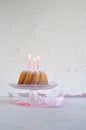 Gugelhupf with powdered sugar as birthday cake Royalty Free Stock Photo