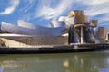 Guggenheim Bilbao museum next to the Nervion river