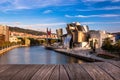 The Guggenheim Museum, Nervion River and La Salve Bridge in Bilbao Royalty Free Stock Photo