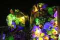 Guggenheim Museum Bilbao. Night lights show. Royalty Free Stock Photo