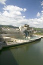 The Guggenheim Museum of Contemporary Art of Bilbao (Bilbo) on the river Ibaizabal, located on the North Coast of Spain in the