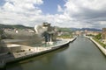 The Guggenheim Museum of Contemporary Art of Bilbao (Bilbo) on the river Ibaizabal, located on the North Coast of Spain in the