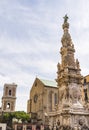 Guglia Dell Immacolata baroque obelisk at the Piazza Del Gesu in historic center of Naples, Italy Royalty Free Stock Photo