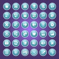 Gui button color blue realistic. Vector Illustration icon set.