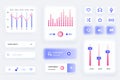 GUI elements for music player mobile app. Audio equalizer settings, playlist navigation, search bar user interface generator. Royalty Free Stock Photo
