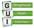 GUI - Graphical User Interface Green Grey Squares Vertical