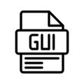 GUI Outline Icon. Graphical User Interface Icon GUI vector icon representing software UI, web design, and app layout Royalty Free Stock Photo
